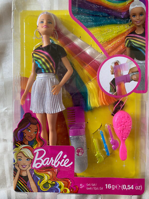 Barbie Rainbow Sparkle Hair Doll DAMAGE BOX NEW SEALED