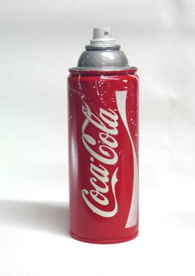 Coca-Cola spray can art - hand made -  mixed media - decoration - art collector
