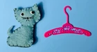 Vintage Barbie Skipper Doll Dreamtime Blue Felt Kitty Cat Barbie Filigree Hanger
