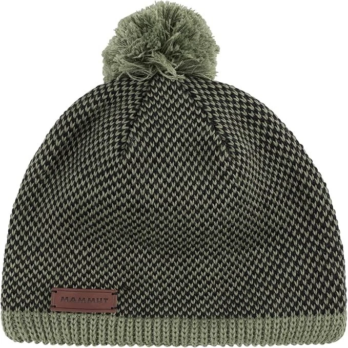 Mammut Marsh-Black Snow Beanie Stylish Unisex Fleece-Lined Thermal Wool Knit Hat
