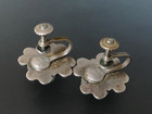 vintage Mexico Silver Green Stone Earrings Screw Back 6.3g total weight — photo 6