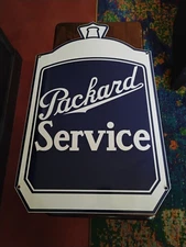 Vintage Double Sided Porcelain Sign Packard Service Car Club