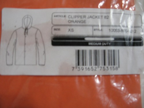 Grunden's Clipper 82 Orange Rain Jacket Size XS New in Package!! - Picture 3 of 3