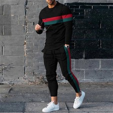 Men s 3D Print Tracksuit Set Long Sleeve T-Shirt Pants Casual Sports Outfit