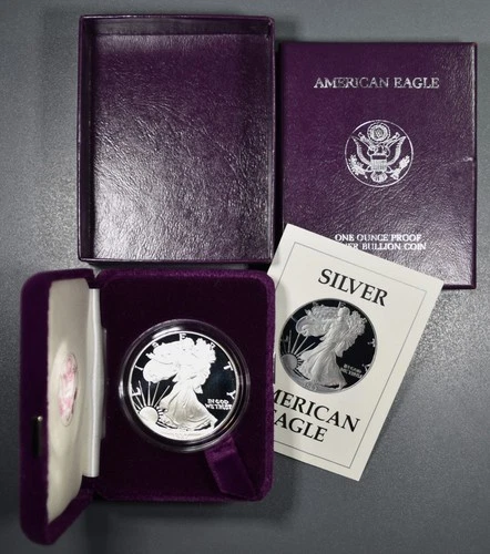 1987-S $1 AMERICAN SILVER EAGLE PROOF  1 oz .999 GEM PROOF w/OGP & COA  A6453