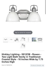 HIGH END! Hinkley Lighting 2 Light Rowan Bath Vanity, Chrome - 5812CM