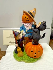 Lenox  Halloween "Pumpkin Scarecrow"  Scarecrow with Costumed Kids  Figurine