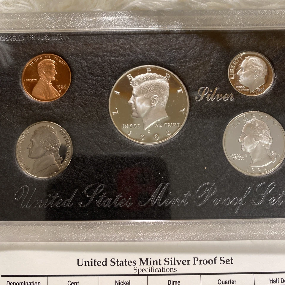 US Mint Silver Proof Sets 1995S 1996s with Certificate of Authenticity - Image 2 of 4