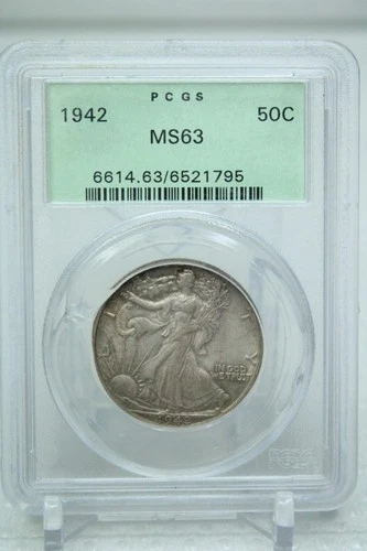 1942 Walking Liberty Half Dollar 50C PCGS MS63 OGH #1795