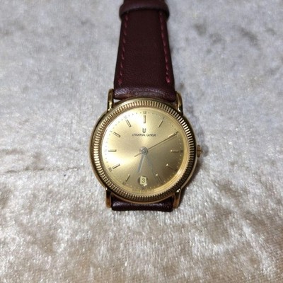Universal Geneve 18 K Gold Electro Plated Swiss Quartz Watch Working