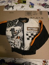 Childrens HARLEY DAVIDSON MOTORCYCLE Jacket All Over Print Moto Racing