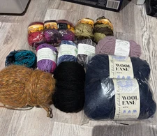 Lot of Yarn Skeins & Balls - Mixed Colors Textures Brands Variety - New & Used