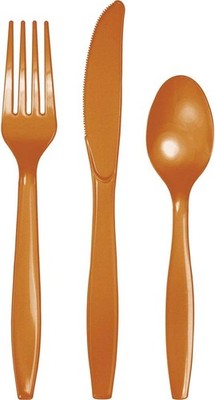 Party Supplies, Heavy-Duty Cutlery Pumpkin Spice, Party Utensils, Multisizes,