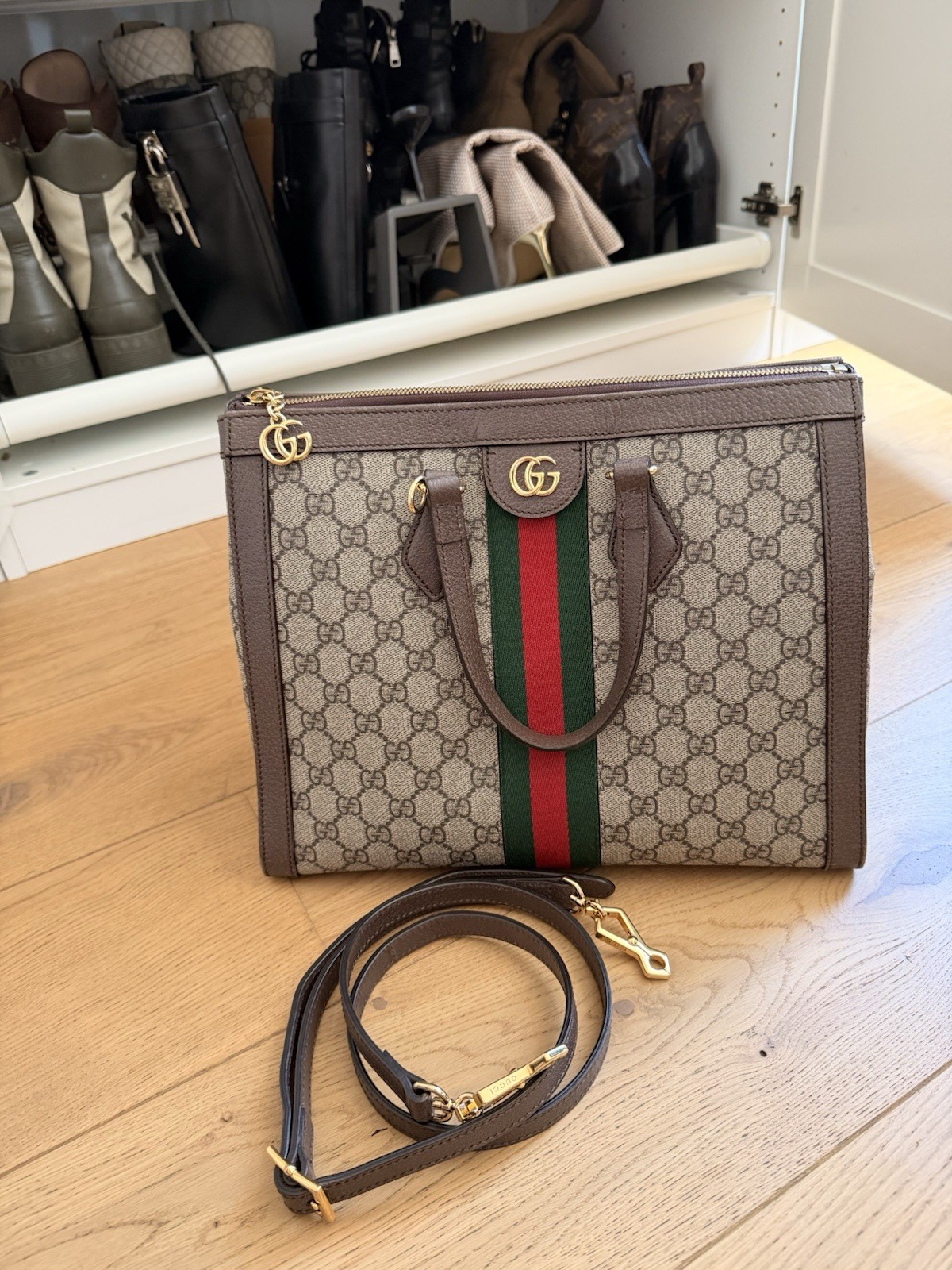 Original Gucci Ophidia GG Large Top Handle Tasche • Top Zustand