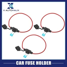 3 Set DC 12V Car ATC Blade Style Inline Mini Fuse Holder with 15A Mini Fuse