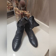 Stuart Weitzman Zen Boots Wedge Elastic Slouch Black Size 8 M