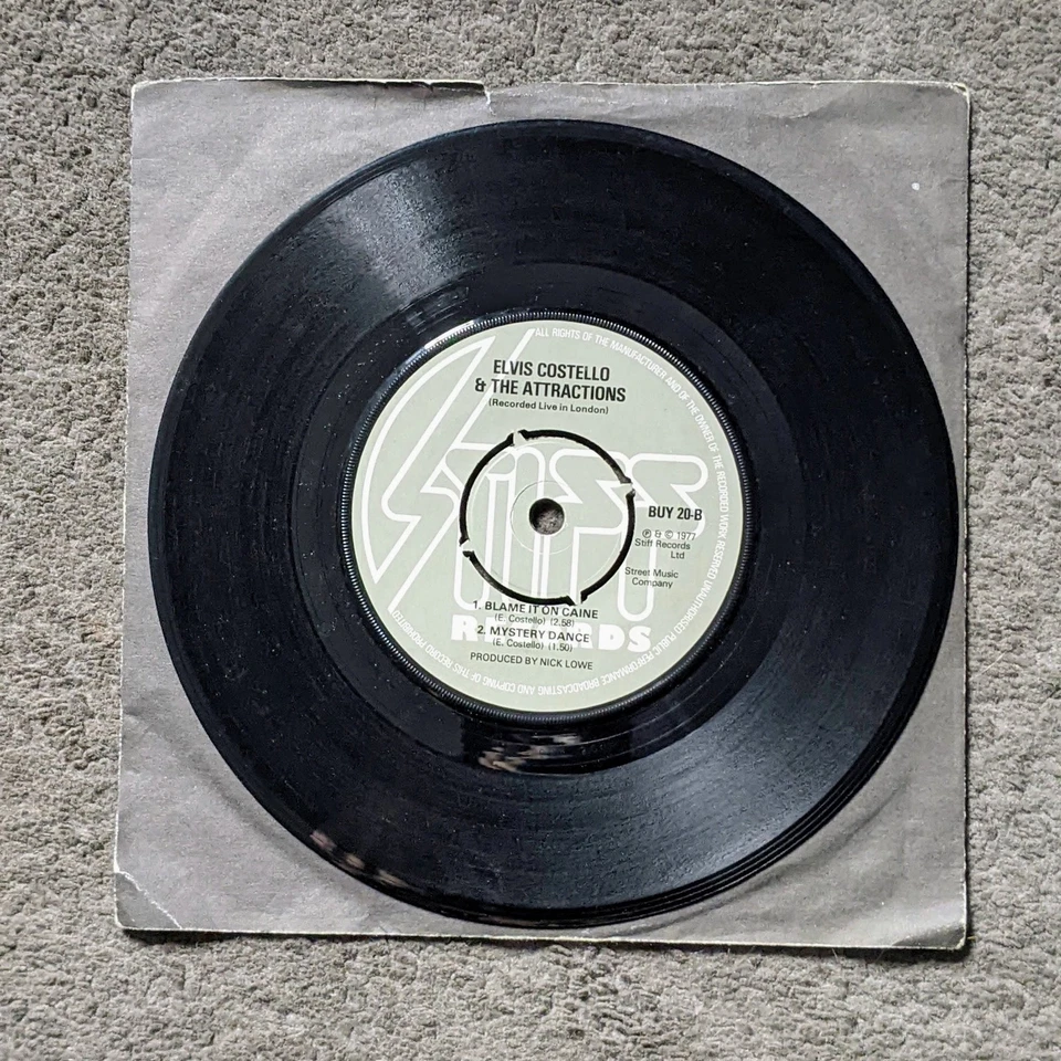 Elvis Costello Watching The Detectives 7" Vinyl 1977 Stiff Records New Wave UK - Image 3 of 4