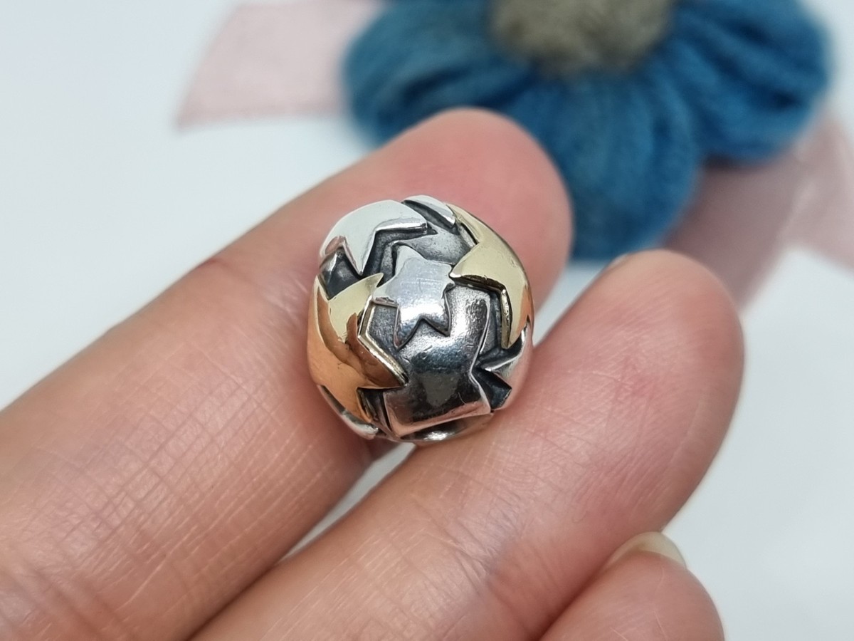 NEW Genuine Pandora LARGE Silver & 14k Gold Golden Star Charm S925
