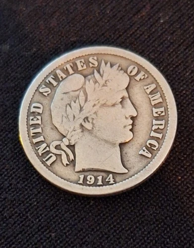 1914 Silver Mercury Dime, VG Condition