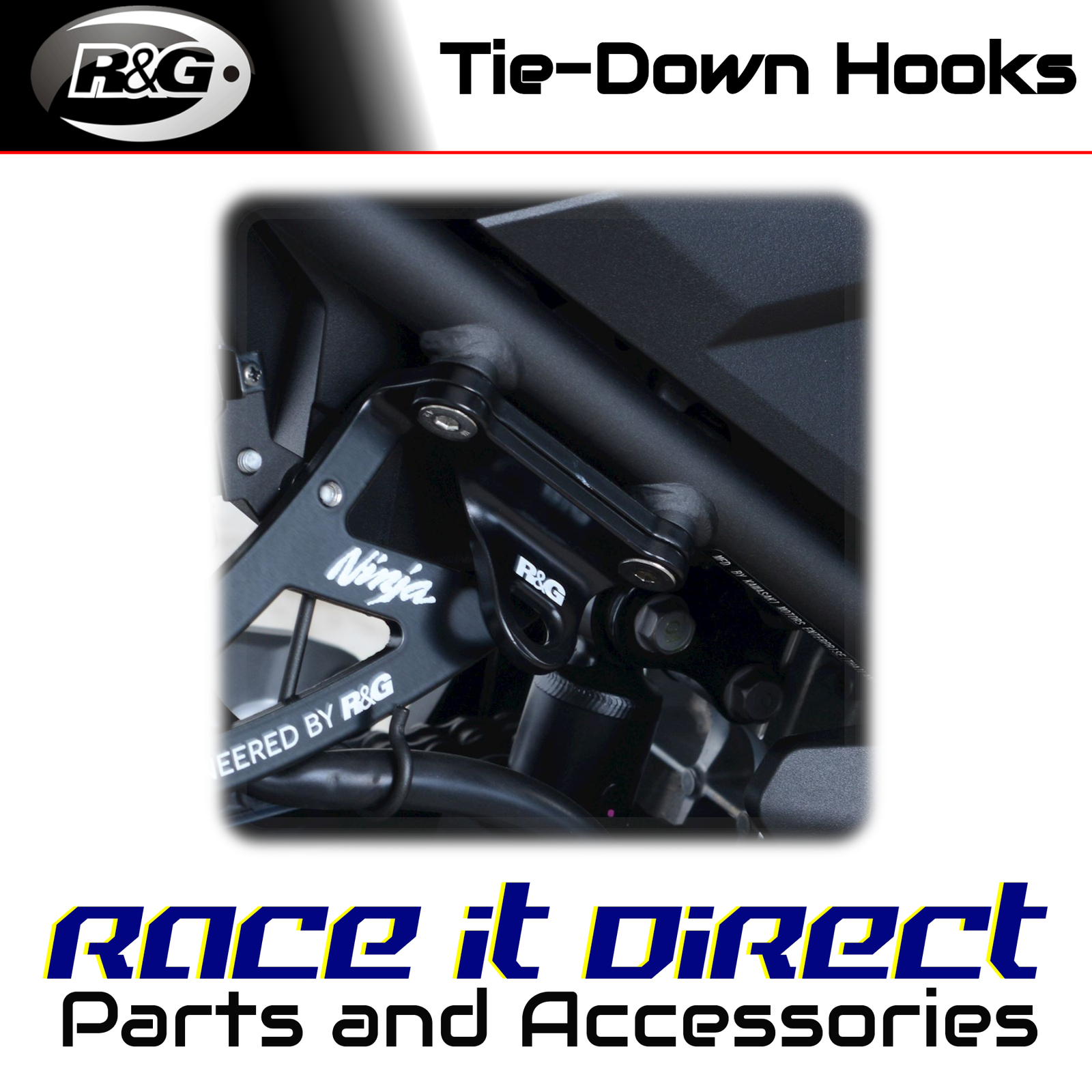 Tie-Down Hooks for Kawasaki Z250 2019-2026 Gold R&G