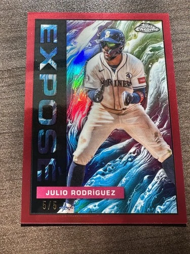 2025 Topps Chrome Update Expose - Mariners, Julio Rodriguez /5 RED Refractor