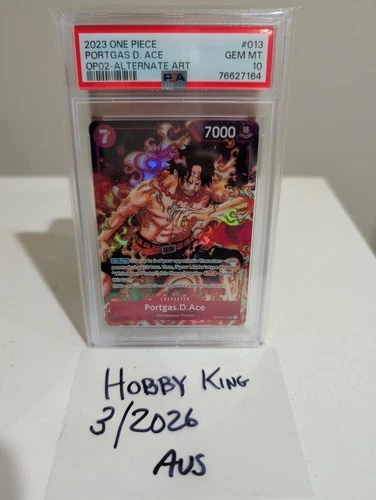 PSA 10 Portgas .D. Ace OP02-013 Alt Art SR Paramount War One Piece English
