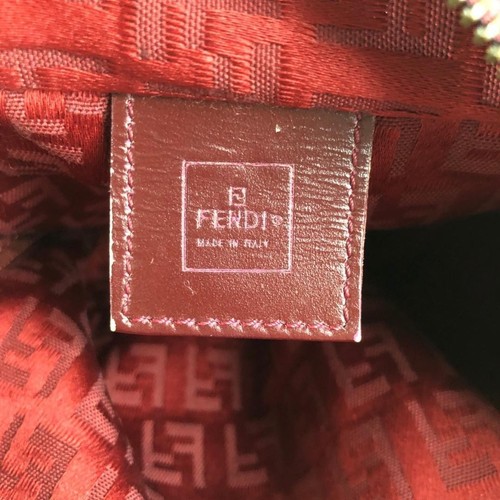 Fendi Women Zucca Pattern Handbag Red Ladies Brand Limited Edition VHTF Popular - Picture 9 of 12