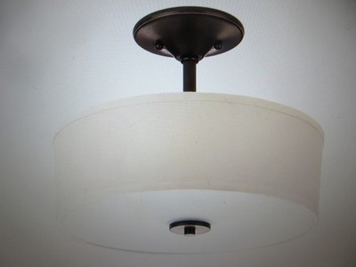 Progress Lighting Inspire 13 in. 2-Light Antique Bronze Semi-Flush Ceiling