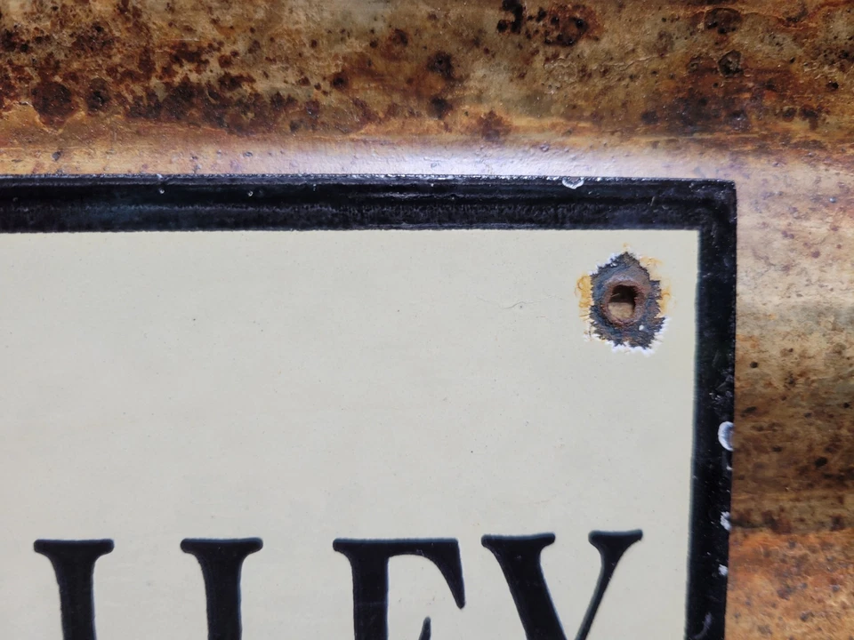 VINTAGE LEHIGH VALLEY RAILROAD PORCELAIN SIGN OLD PENNSYLVANIA TRAIN TRACK RAIL - Image 4 of 4