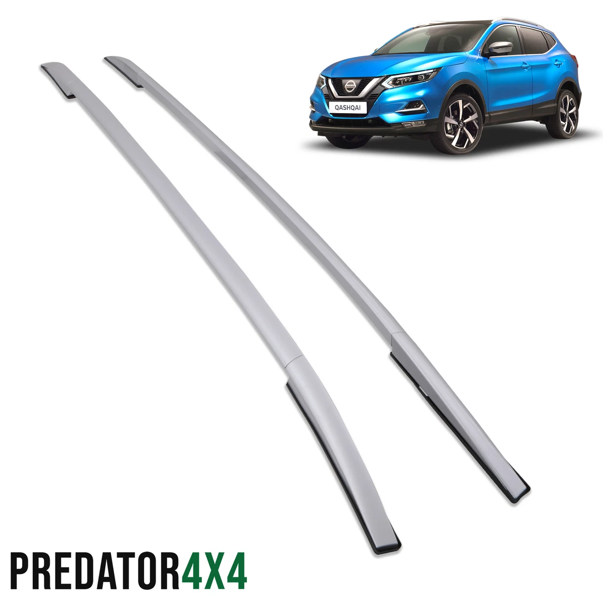 Top Roof Rack Side Rails Bars Silver For Nissan Qashqai