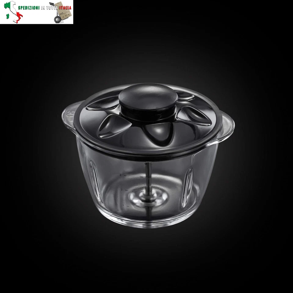 Mini tritatutto elettrico [contenitore in vetro con coperchio] Desire Red (500 m - Immagine 4 di 4