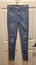 Womens American Eagle Super Hi Rise Jeggings Size 4 Long Pre-Owned
