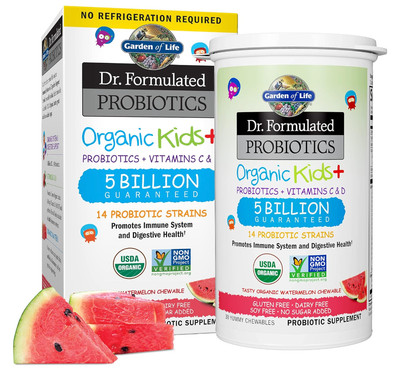 Garden of Life Organic Kids+ Probiotics Vitamins C&D Watermelon (30 Chewables)