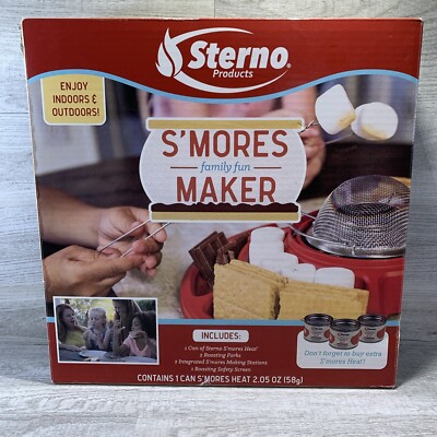 Sterno S'Mores Maker (Red) Camping Kit - Indoor / Outdoor - Family Fun NOB!