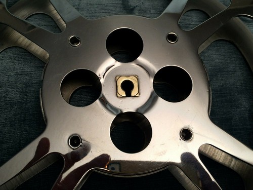 VINTAGE FILM PROJECTOR REEL, 35mm, 1000' GOLDBERG BROS. ALUMINUM w/POLISHED EXT. - Picture 8 of 12