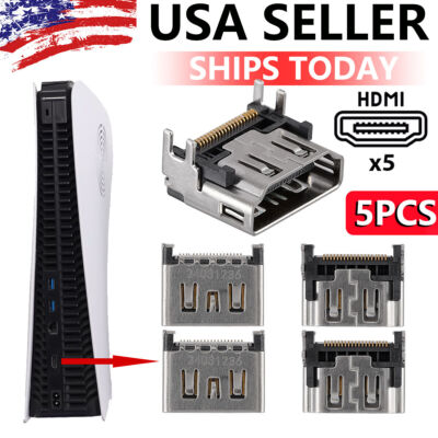 5 PACK HDMI Port HD Connector Socket Replacement for Sony PlayStation 5 PS5 USA