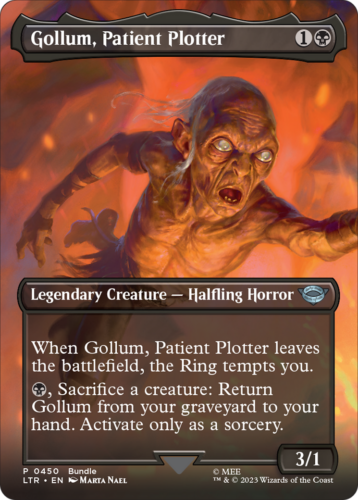 Gollum, Patient Plotter (Borderless FOIL) [LOTR] - Magic: The Gathering - NM - Picture 1 of 1
