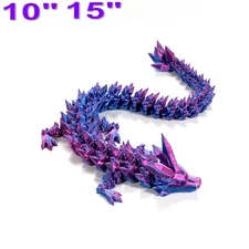 3D Printed Dragon Crystal Articulated Dragon Desktop Fish Tank Landscape Decor
