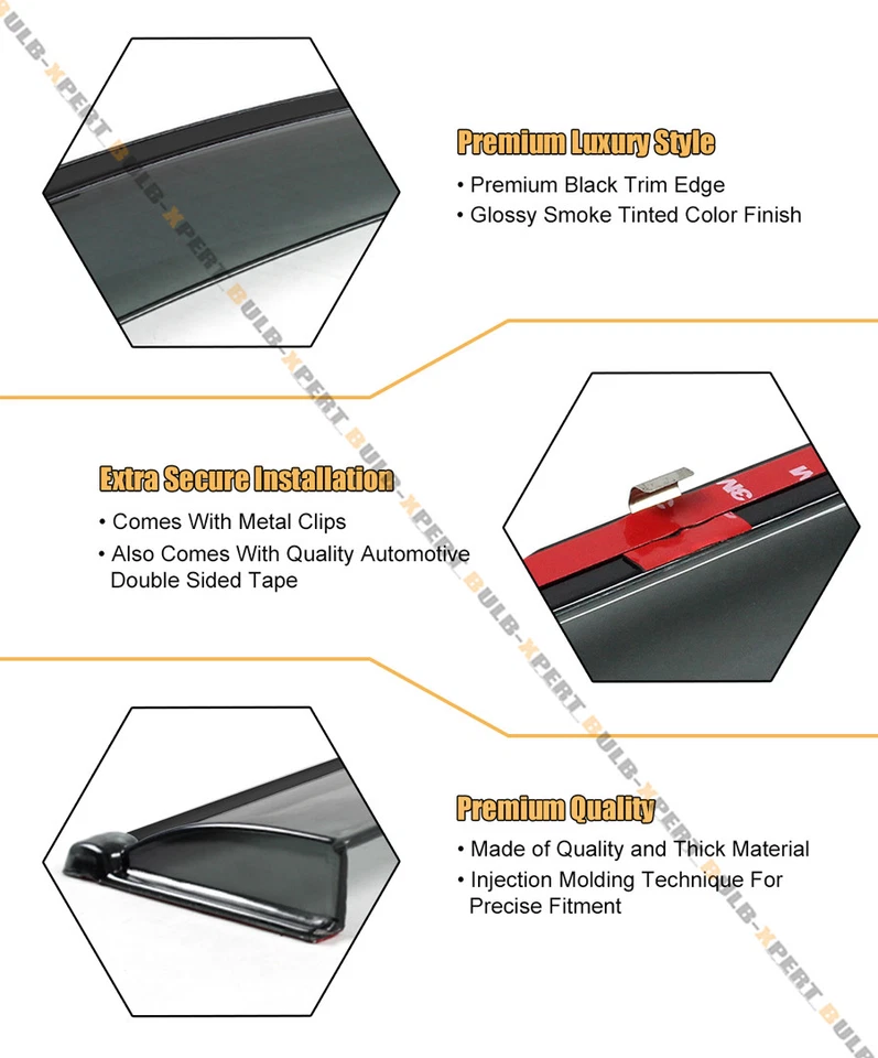 PARA INFINITI G35 G37 G25 2007-2015 SEDÁN VIP CLIP NEGRO MOLDURA VENTANA VISERA Foto 4 de 4