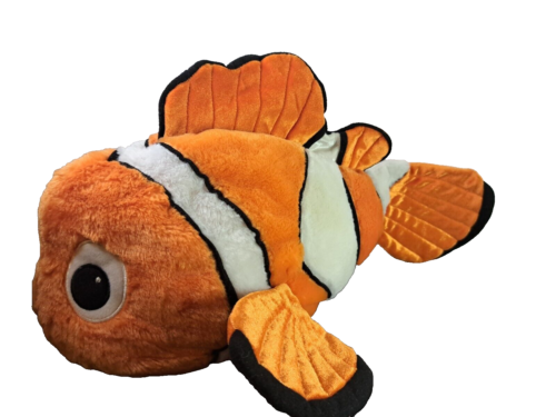 Juguete de peluche de peluche de colección Disney Buscando Nemo animal pez grande 18" naranja blanco - Imagen 1 de 6