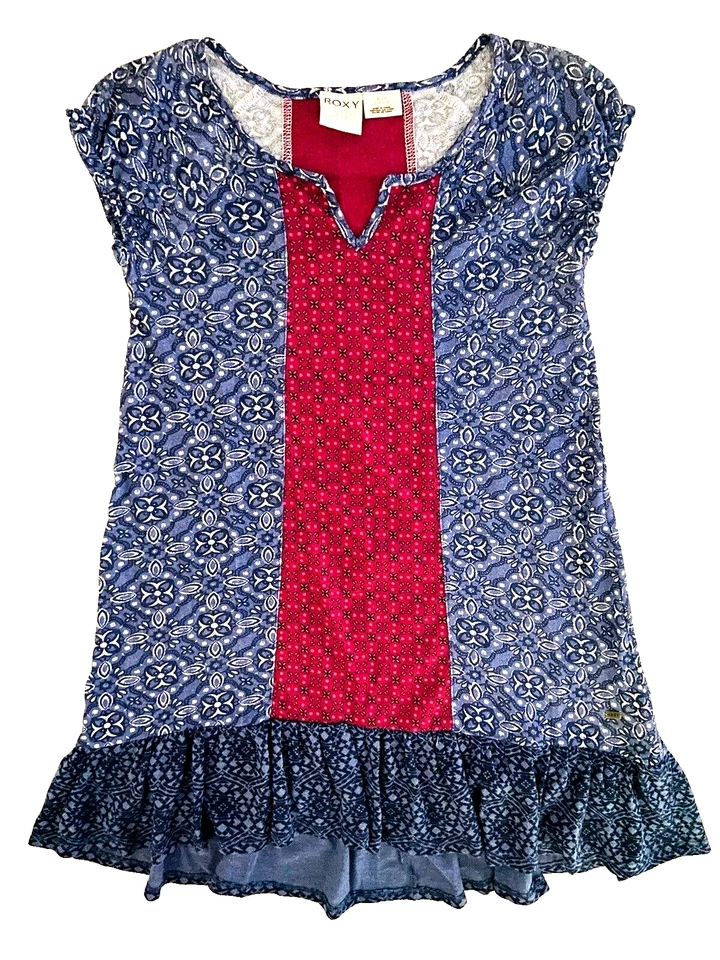 Vestido informal Roxy para niñas talla S/8-10 azul holandés alto bajo Foto 4 de 4