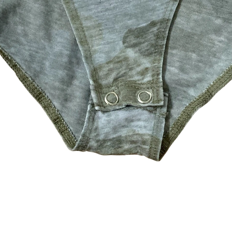 American Eagle Camo Bodysuit Crotch Snap Green Tank Top Camouflage Medium - Image 2 of 4