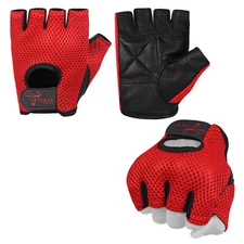 Weight Lifting Gloves Workout Best Leather Gloves Training Red Gym Gloves TG