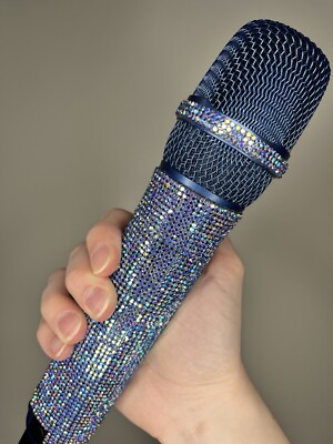 Blue AB Rhinestone Wireless Professional Microphone + Receiver System G-MARK