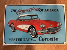 Yesterdays Corvette. The Heartbeat  Of America, Metal Sign/poster
