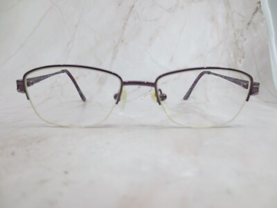 Visage E203 Eyeglasses Frame Women's Purple Metal Half Rim Cat Eye 51-18-140