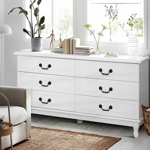 Lowboy Storage Chest Of Drawers Bedroom Cabinet Table Dresser Furniture White - Picture 6 of 8