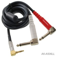 6ft 3.5mm Stereo Right-Angle Male to Dual 1/4" Mono Right-Angle Male Cable