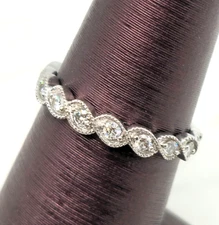 Women Kay Zales Solid 10k white gold twisted round Genuine Diamond Promise band