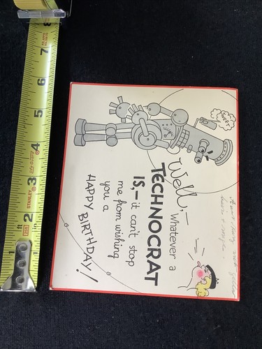 Vintage Birthday Greeting Card 1930S Technocrat Robot Space Creature - Picture 3 of 4
